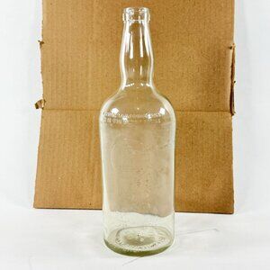 Vintage Clear Glass Empty Gin Bottle W/Embossed Seal Continental Distilling
